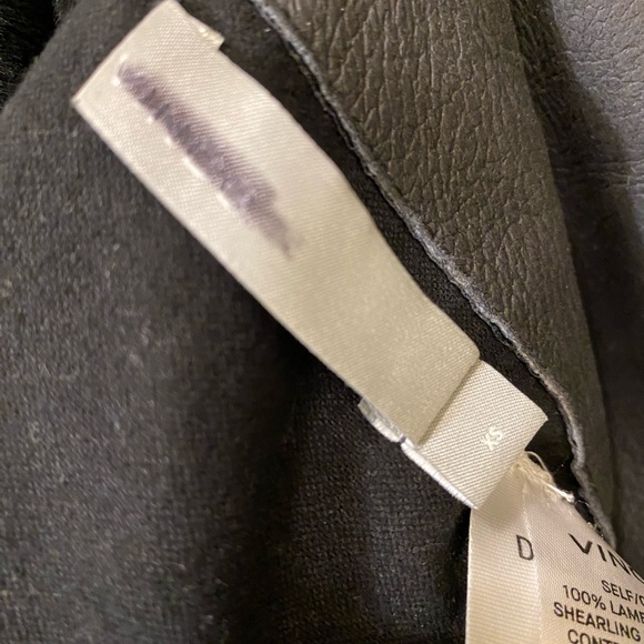 Vince shawl collar reversible lamb shearling fur leather jacket coat - Picture 9 of 11